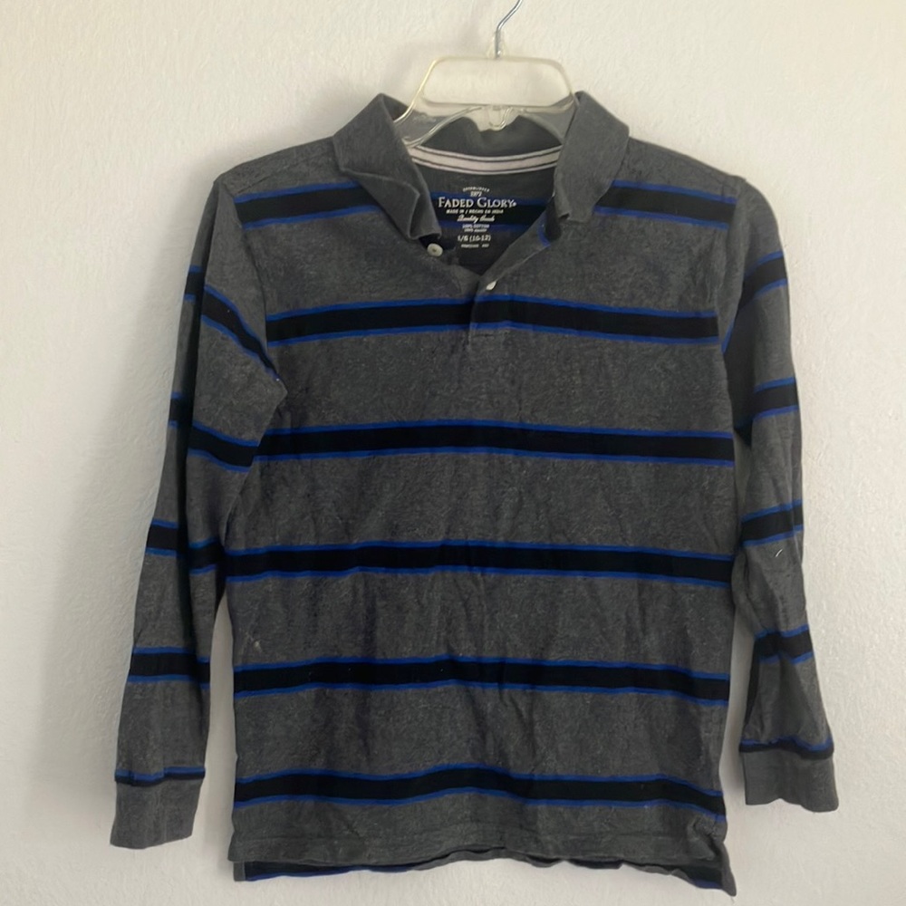 FINAL MARKDOWN Boys faded glory long sleeved polo shirt large